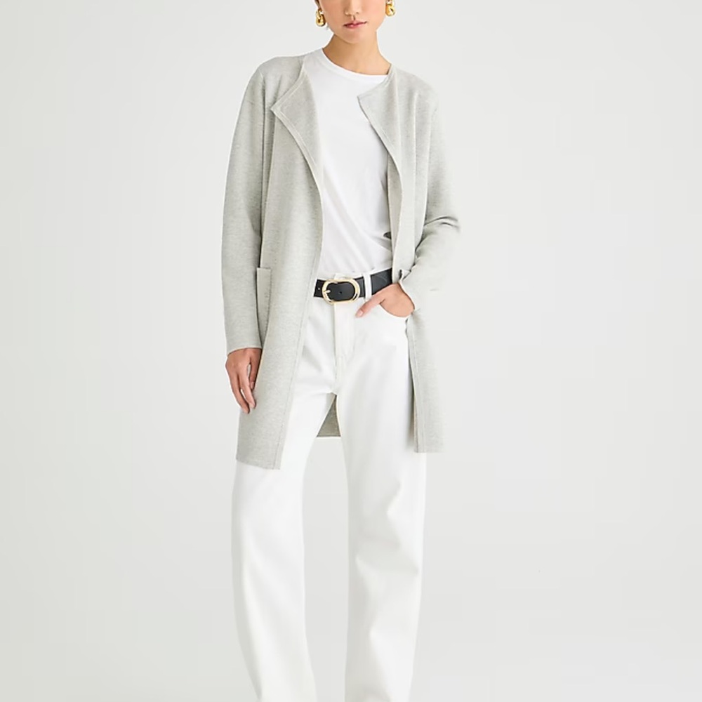 J. Crew Juliette collarless sweater blazer